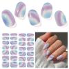 DUKASOU Semi Cured Gel Nail Strips, Colorful | 28 pcs Gel Nail Strips Work with Any UV Lamp, Salon Quality UV Nails Stickers, Easy to Apply for Home Nails DIY view 1