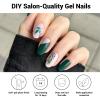 DUKASOU Semi Cured Gel Nail Strips, Grass Green | 28 pcs Gel Nail Strips Work with Any UV Lamp, Salon Quality UV Nails Stickers, Easy to Apply for Home Nails DIY view 2