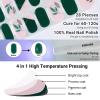 DUKASOU Semi Cured Gel Nail Strips, Grass Green | 28 pcs Gel Nail Strips Work with Any UV Lamp, Salon Quality UV Nails Stickers, Easy to Apply for Home Nails DIY view 3