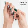 DUKASOU Semi Cured Gel Nail Strips, Grass Green | 28 pcs Gel Nail Strips Work with Any UV Lamp, Salon Quality UV Nails Stickers, Easy to Apply for Home Nails DIY view 4