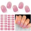 DUKASOU Semi Cured Gel Nail Strips, Pink Purple | 28 pcs Gel Nail Strips Work with Any UV Lamp, Salon Quality UV Nails Stickers, Easy to Apply for Home Nails DIY view 1