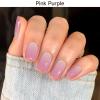 DUKASOU Semi Cured Gel Nail Strips, Pink Purple | 28 pcs Gel Nail Strips Work with Any UV Lamp, Salon Quality UV Nails Stickers, Easy to Apply for Home Nails DIY view 4
