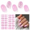 DUKASOU Semi Cured Gel Nail Strips, Gradient Pink | 28 pcs Gel Nail Strips Work with Any UV Lamp, Salon Quality UV Nails Stickers, Easy to Apply for Home Nails DIY view 1