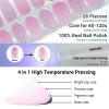 DUKASOU Semi Cured Gel Nail Strips, Gradient Pink | 28 pcs Gel Nail Strips Work with Any UV Lamp, Salon Quality UV Nails Stickers, Easy to Apply for Home Nails DIY view 3