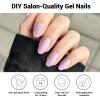 DUKASOU Semi Cured Gel Nail Strips, Gradient Pink | 28 pcs Gel Nail Strips Work with Any UV Lamp, Salon Quality UV Nails Stickers, Easy to Apply for Home Nails DIY view 4