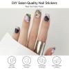 DUKASOU Semi Cured Gel Nail Strips, Iridescent | 28 pcs Gel Nail Strips Work with Any UV Lamp, Salon Quality UV Nails Stickers, Easy to Apply for Home Nails DIY view 2
