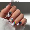 DUKASOU Semi Cured Gel Nail Strips, Iridescent | 28 pcs Gel Nail Strips Work with Any UV Lamp, Salon Quality UV Nails Stickers, Easy to Apply for Home Nails DIY view 4