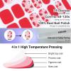 DUKASOU Semi Cured Gel Nail Strips, Red | 28 pcs Gel Nail Strips Work with Any UV Lamp, Salon Quality UV Nails Stickers, Easy to Apply for Home Nails DIY view 3
