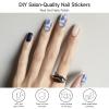 DUKASOU Semi Cured Gel Nail Strips, Navy Blue | 28 pcs Gel Nail Strips Work with Any UV Lamp, Salon Quality UV Nails Stickers, Easy to Apply for Home Nails DIY view 3