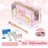 Amylove 3 Pcs Summer Preppy Makeup Bag Stuff Clear Cosmetic Preppy Bags Portable Cosmetic Summer Accessories for Teen Girls Women Gift Travel (Love, Lightning, Patterns) view 2