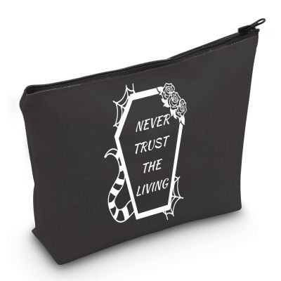JXGZSO Ghost Movie Gift Horror Movie Cosmetic Bag Halloween Ghost Makeup Bag Never Trust The Living Cosmetic Bag (Never Trust The Living b)