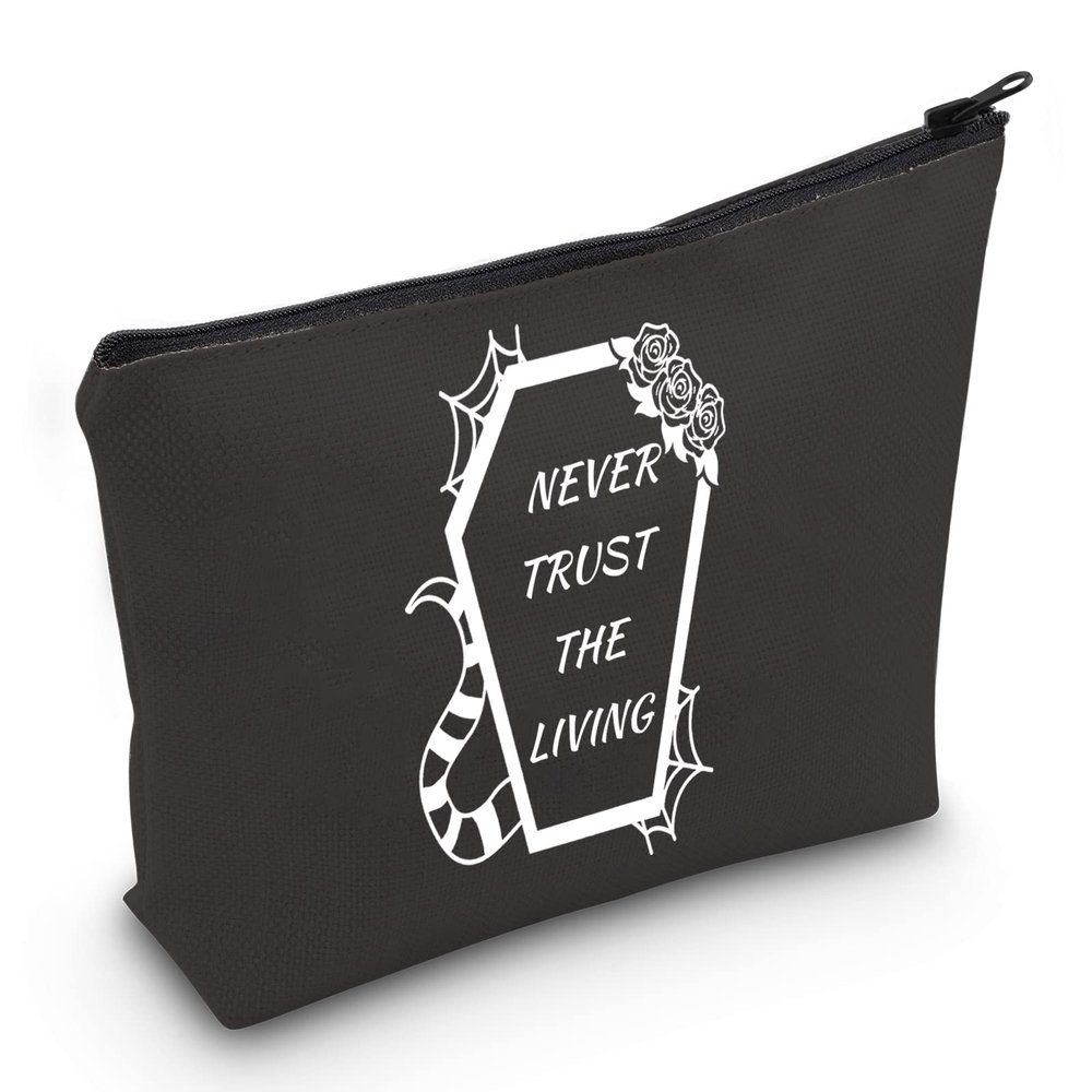 JXGZSO Ghost Movie Gift Horror Movie Cosmetic Bag Halloween Ghost Makeup Bag Never Trust The Living Cosmetic Bag (Never Trust The Living b)