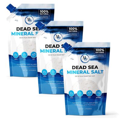 Marco Esra Dead Sea Salt Dead Sea Salts for Soaking, Mineral Salt for Bath, Spa, Shower Pure and Natural Bath Salt for Foot Soak, More Minerals Then Epsom Salt, Fine Salt Mined from Dead Sea