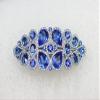 Faship Gorgeous Blue Rhinestone Crystal Floral Hair Barrette Clip view 2