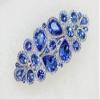 Faship Gorgeous Blue Rhinestone Crystal Floral Hair Barrette Clip view 3