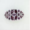 Faship Gorgeous Purple Rhinestone Crystal Floral Hair Barrette Clip view 2