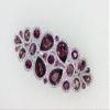 Faship Gorgeous Purple Rhinestone Crystal Floral Hair Barrette Clip view 3