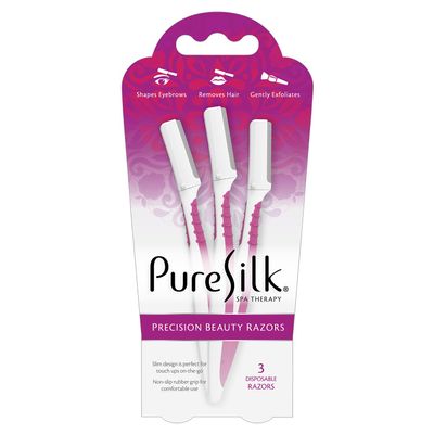 Pure Silk Precision Beauty Dermaplane Razor, Disposable Facial Razors (3)
