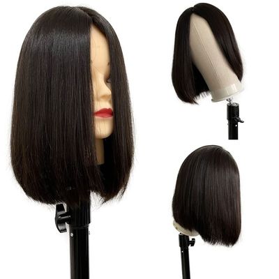 IVGTOP Straight Bob Virgin Hair Jewish Wig Kosher Wigs European Hair Double Drawn Weft Silk Top None Lace Wig For Women Thick End Wigs (12inch, 2 Dark Brown)