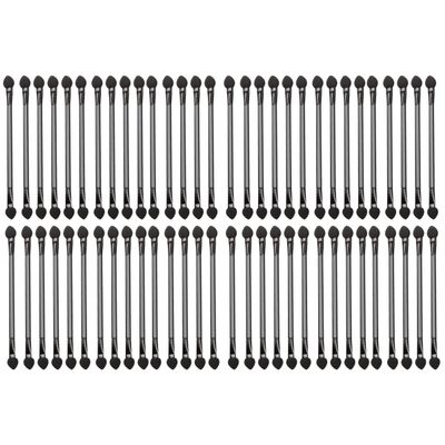 Beavorty 60pcs Disposable Double-headed Eyeshadow Brushes Makeup Kit for Women Lightweight and Portable Applicators for Precise Eye Makeup Application Black