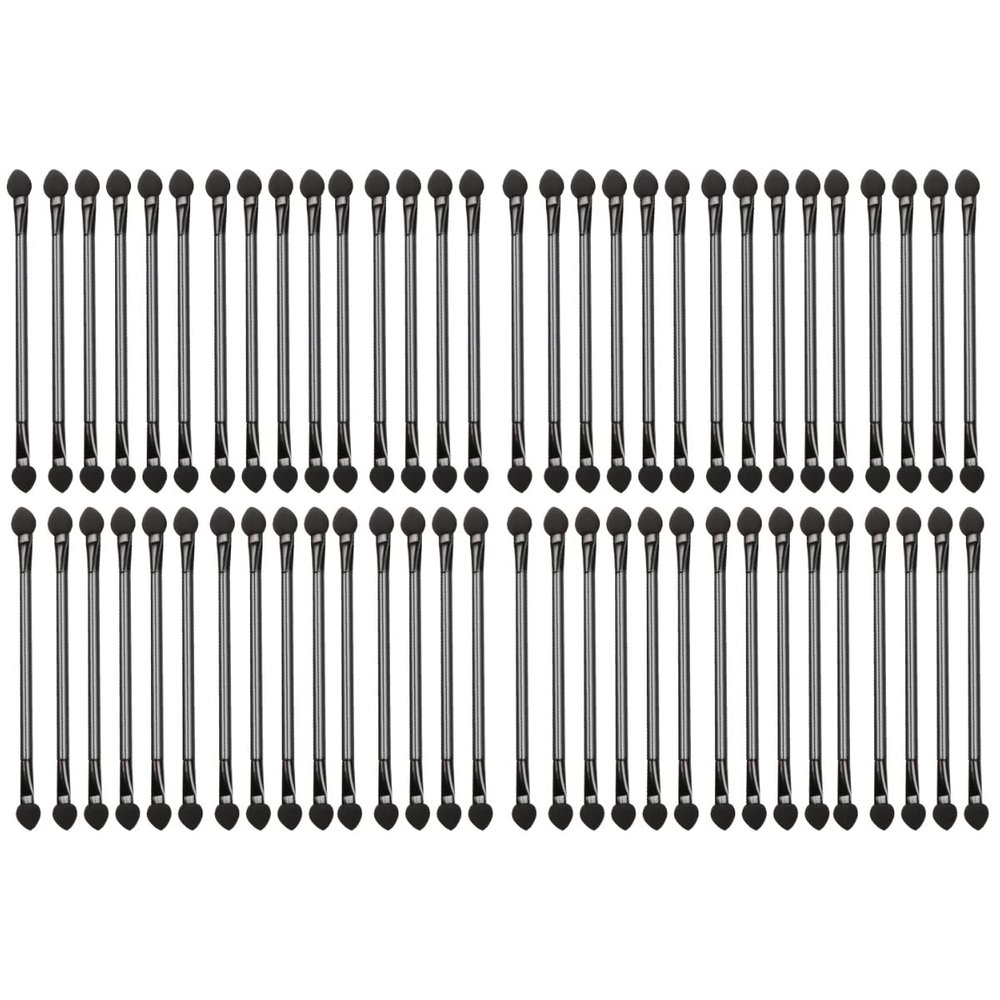Beavorty 60pcs Disposable Double-headed Eyeshadow Brushes Makeup Kit for Women Lightweight and Portable Applicators for Precise Eye Makeup Application Black