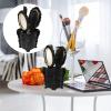 Beaupretty Hair Care Tool Set - Vintage Handheld Mirror, Wide Detangling Hair Brush, 4 Piece Hair Comb Set, Hair Organizer Storage - Black view 4