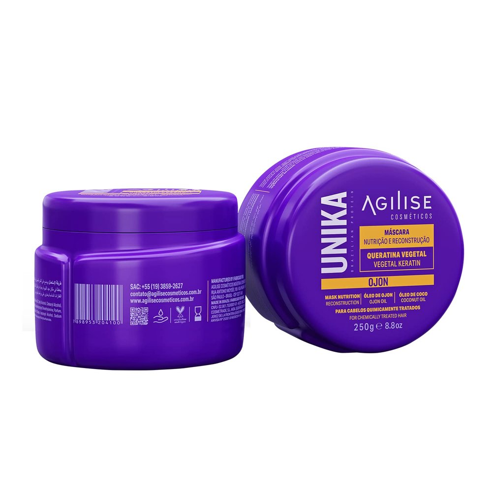 agilise UNIKA Hair Mask for Frizzy Hair, Keratin Treatment for Damaged Hair, Deep Conditioning Mask with Ojon & Coconut Oil, Hair Products for Women, Sulfate Free Hair Mask - 8.8oz