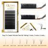 QUEWEL Easy Fan Lash Extensions 0.05mm D Curl Eyelash Extensions 17mm Single Lash Trays Matte Black Ultra Lightweight C CC D DD Curl Volume Lashes Self Fanning Lashes (0.05D 17mm) view 4