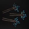 JWICOS Bridal Wedding Crystal Hair Pins Bride Hair Pieces Wedding Hair Accessories for Women and Girls Pack of 3 Blue gold view 4