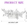 Jeairts Rhinestone Wedding Hair Comb Leaf Bridal Flower Headpiece Glitter Crystal Hair Accessories for Women(A-Silver) view 4