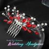 Unicra Bride Silver Wedding Hair Comb Sparkly Crystal Bridal Hair Piece Rhinestone Hair Accessorie for Women and Girls (Red-red) view 2