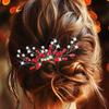 Unicra Bride Silver Wedding Hair Comb Sparkly Crystal Bridal Hair Piece Rhinestone Hair Accessorie for Women and Girls (Red-red) view 4