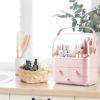 LINFIDITE Cosmetic Storage Box with Lid Waterproof&Dustproof Makeup Organizer Box Portable Handle,Large Makeup Display Case with Drawers Fully Open Lid,Great for Bathroom Countertop Bedroom Dresser view 3
