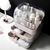 LINFIDITE Cosmetic Storage Box with Lid Waterproof&Dustproof Makeup Organizer Box Portable Handle,Large Makeup Display Case with Drawers Fully Open Lid,Great for Bathroom Countertop Bedroom Dresser view 4