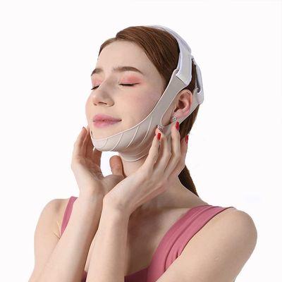 cn herb Silicone Face-lifting Mask V-face Straps Beauty Face Sculpture Face Tightening Face-lifting Bandages (silicone light grey)