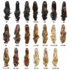Ponytail Extension Long Curly Wave Claw Clip In Hairpiece FACE MIRACLE Synthetic Claw Clip Pony Tails for Women Jaw Clip In Ponytails for Girls (22 Inches, 26/12# Dark Ash Blonde & Brown Auburn) view 3