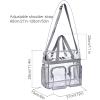 Enkrio Clear Makeup Bag Clear Cosmetic Bag Transparent Travel Cosmetic Storage Bag with 4 External Pockets and Adjustable Shoulder Strap Clear Makeup Bags with Zipper for Toiletries view 2