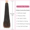 144 Strands Goddess Crochet Box Braids with Curly Ends 24 Inch Pre Looped Box Braids Crochet Hair 8 Packs Curly Crochet Braids for Black Women view 3