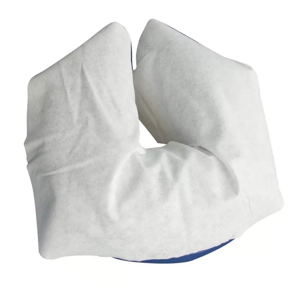 FOMIYES 100pcs Non-sticking Disposable Massage Headrest Covers for Spa and Massage Tables Soft Non-woven for Portable Chairs and Go Use