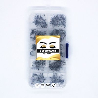 12D Lashes, 1000 Premade Loose Lash Fans. Eyelash Extension. Handmade. (12D 0.05 - C Curl, 09mm)