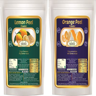 Veena Biotic Natural Lemon Peel and Orange Peel Powder - 200G (100g Each)