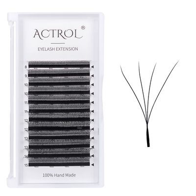 W Eyelash Extensions 4D Volume 0.07C Curl 8-15mm Easy Fan W-shaped Lash Premades Cluster Black W Lash