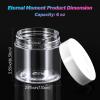 Eternal Moment 36 Pack 6 OZ Plastic Jars Round Clear Cosmetic Container Jars with White Lids, Perfect for Lotion, SlimeCream, Ointments, Makeup, Eye Shadow, Samples, Pot, Travel Storage view 2