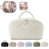MINGRI Petition Makeup Bag for Travel, women Large Capacity Petition Cosmetic Bag 2 Pcs Petition Toiletry Bag Spacious 180 Open Cosmetic Organizer for Toiletries & Brushes With CompartmentsWhite view 1