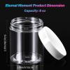 Eternal Moment 36 Pack 8 OZ Plastic Jars Round Clear Cosmetic Container Jars with White Lids, Perfect for Lotion, SlimeCream, Ointments, Makeup, Eye Shadow, Samples, Pot, Travel Storage  view 2