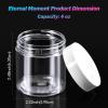 36 Pack 4 OZ Plastic Jars Round Clear Cosmetic Container Jars with White Lids, Eternal Moment Plastic Slime Jars for Lotion, Cream, Ointments, Makeup, Eye shadow, Samples, Potravel Storage view 2