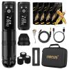 Ambition Soldier Wireless Tattoo Machine Kit Complete Rotary Coreless Motor Tattoo Pen Kit with Extra 2400mAh Battery 80pcs Glory Mixed Size Cartridge Needles Supply for Tattoo Artist (Polish Black) view 1