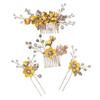 Beavorty 1set Bridal Flower Hair Comb Elegant Floral Headpiece for Weddings Lightweight Hair Accessories for Brides and Flower Girls view 1