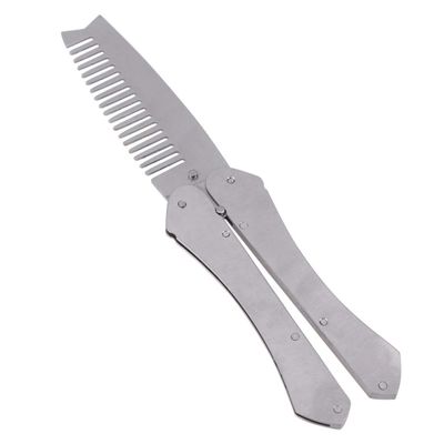 Beavorty Men's Folding Beard Comb Stainless Steel Static Design for Grooming Styling Portable Lightweight and Broken-resistant Tool for Home and Salon Use
