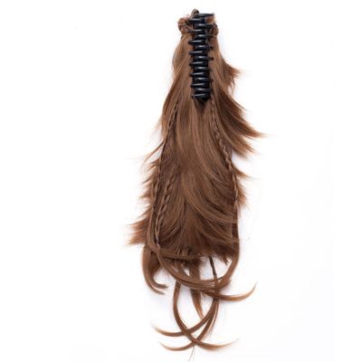 12" Synthetic DIY Hair Braids Claw On Ponytail Clip In On Hair Extensions Hair Ponytail Hairpieces light 12inches